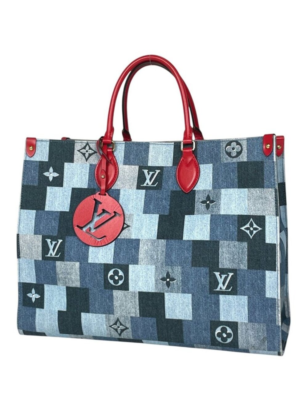 Louis Vuitton On The Go GM Handbag 2-Way Monogram Denim Blue